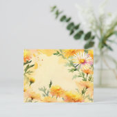 Levendige Aster Garden in zonovergoten Waterverf S Briefkaart (Staand voorkant)