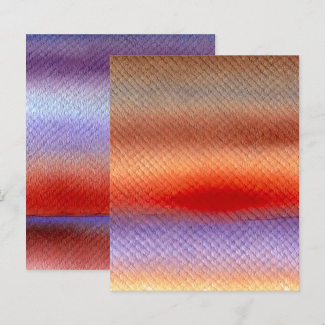 Levendige Autumnal Waterverf Sunset Scrapbook Papi (Voorkant / Achterkant)