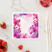 Levendige Azalea Floral Waterverf Servet (Insitu)