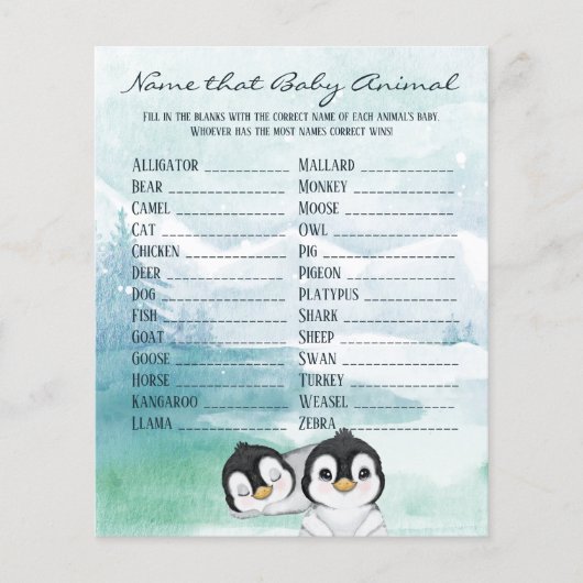 Levendige Baby pinguïns Babynaam Flyer (Voorkant)