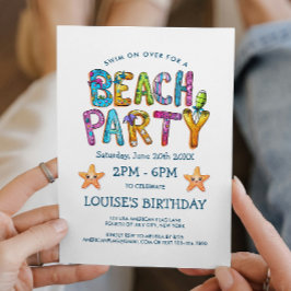 Levendige Beach Party uitnodiging