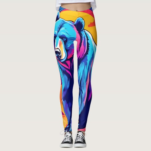 Levendige Beer kunst Leggings (Voorkant)