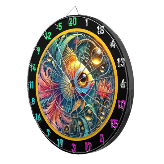 Levendige Betta Dartboard Fun Display Dartbord (Voorkant Rechts)