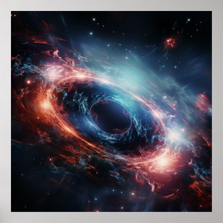 Levendige Black Hole Eye Art Poster