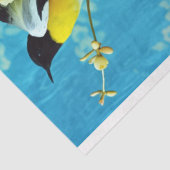 Levendige Blauw Geel Bloemen Vogelkooi Pet Decoupa Tissuepapier (Detail)