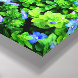 Levendige blauwe bloemen  canvas afdruk