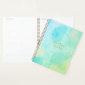 Levendige Blauwe en Groene Abstracte Kunstplanner Planner (Display)