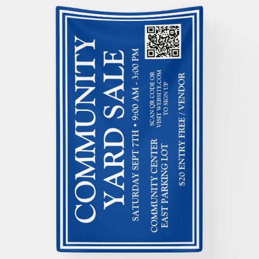 Levendige Blauwe Gemeenschapswerf Verkoopbanner Spandoek (Verticaal)