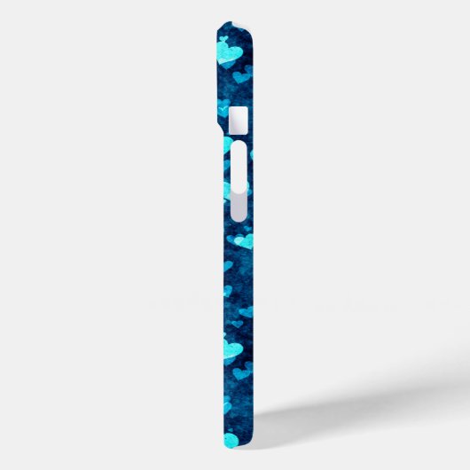 Levendige blauwe harten Case-Mate iPhone case (Achterkant / Links)