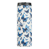 Levendige blauwe vlinders thermosbeker (Achterkant)