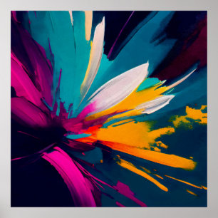 Levendige Bloei – Explosieve Abstracte Bloemige En Poster