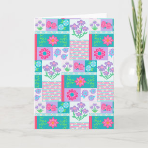 Levendige Bloeiende Bloemen Ontwerp Kaart