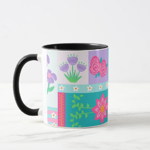 Levendige Bloeiende Bloemen Ontwerp Mok