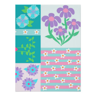 Levendige Bloeiende Bloemen Ontwerp Perfect Poster