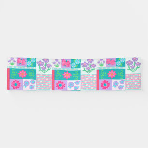 Levendige Bloeiende Bloemen Ontwerp Spandoek