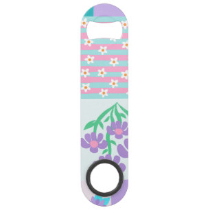 Levendige Bloeiende Bloemen Ontwerp Speed Flessenopener