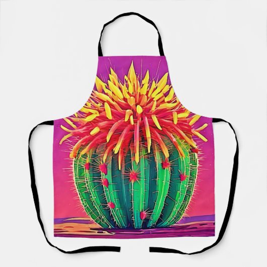 Levendige bloeiende cactus schort (Voorkant)