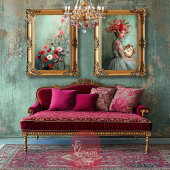 Levendige Bloemen Anjers en Vlinders Veld Tissuepapier