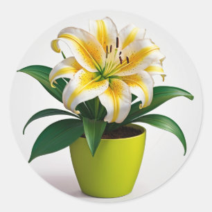 Levendige Bloemen Botanische Kunst, Zinnia Bloemen Ronde Sticker