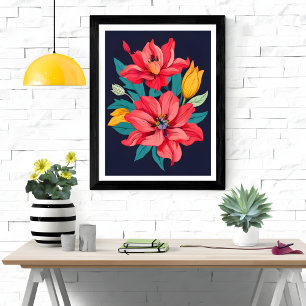 Levendige bloemen dromen - een prachtig kunstwerk foto afdruk