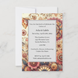 Levendige Bloemen Intrigerend Mandala Kunst bruilo Kaart