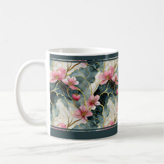 Levendige Bloemen Mok met Aziatische Design