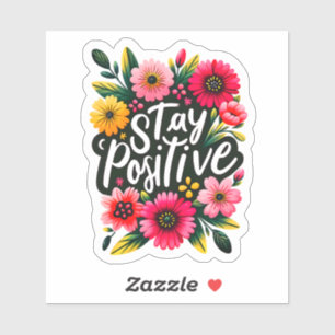 Levendige bloemen stralen positiviteit uit sticker