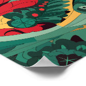 Levendige bloemenabstractie poster (Hoek)