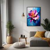 Levendige bloemenexplosie Abstracte bloemkunst Perfect Poster