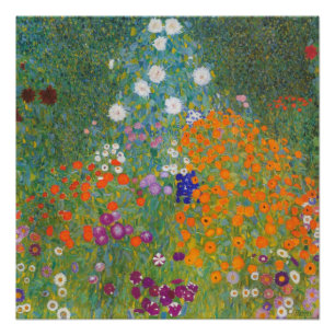 Levendige bloementuin - Gustav Klimt Gloss Poster Perfect Poster