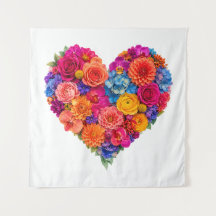 Levendige bloemhart arrangement van mooie kunst