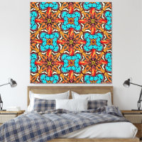 Levendige Bloemige Mandala Herhalings Kunst