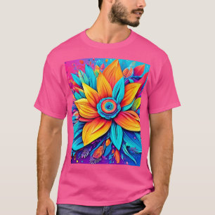 Levendige bloemkunst t-shirt
