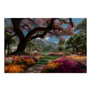 Levendige Bloesem Boomgaard Paradijs Uitzicht Perfect Poster