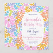 Levendige Blossom Cheer Verjaardag Kaart (Voorkant / Achterkant)