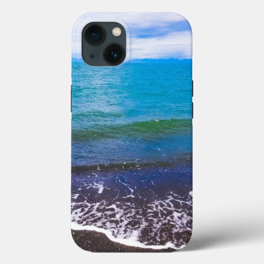 Levendige Blue Ocean Waves iPhone Case (Achterkant)