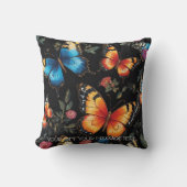Levendige Boheemse Vlinderkunst Neon olieverfschil Kussen (Voorkant)