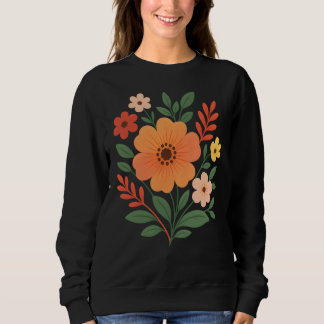 Levendige Boho Bloemen Boeket Dames Sweatshirt