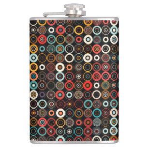 Levendige Boho Retro-kolf Heupfles