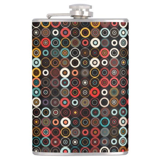 Levendige Boho Retro-kolf Heupfles (Voorkant)