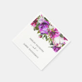 Levendige Bold Bright Paarse Floral Modern Wedding Servet (Hoek)