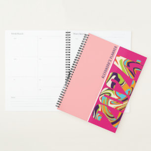 Levendige Bold Kleurrijke Wavy Typografie 2024 Planner