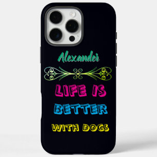 Levendige boodschap voor hondenliefhebbers! iPhone 16 pro max hoesje