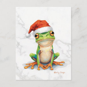 Levendige Boomkikker Kerstmis Feestdagenkaart
