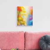 Levendige boslandschapsschildering canvas afdruk (Insitu (Woonkamer))