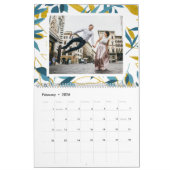 Levendige botanische bewerkbare jaarfoto kalender (Feb 2026)