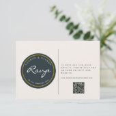 Levendige Botanische Bloemen Bruiloft QR Code RSVP Kaartje (Staand voorkant)