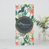 Levendige Botanische Bloemen Gepersonaliseerde Bru Menu (Staand voorkant)