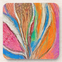 Levendige botanische ontwerpen l Harde plastic ond Bier Onderzetter