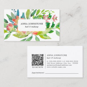 Levendige botanische QR-code benoeming Visitekaartje